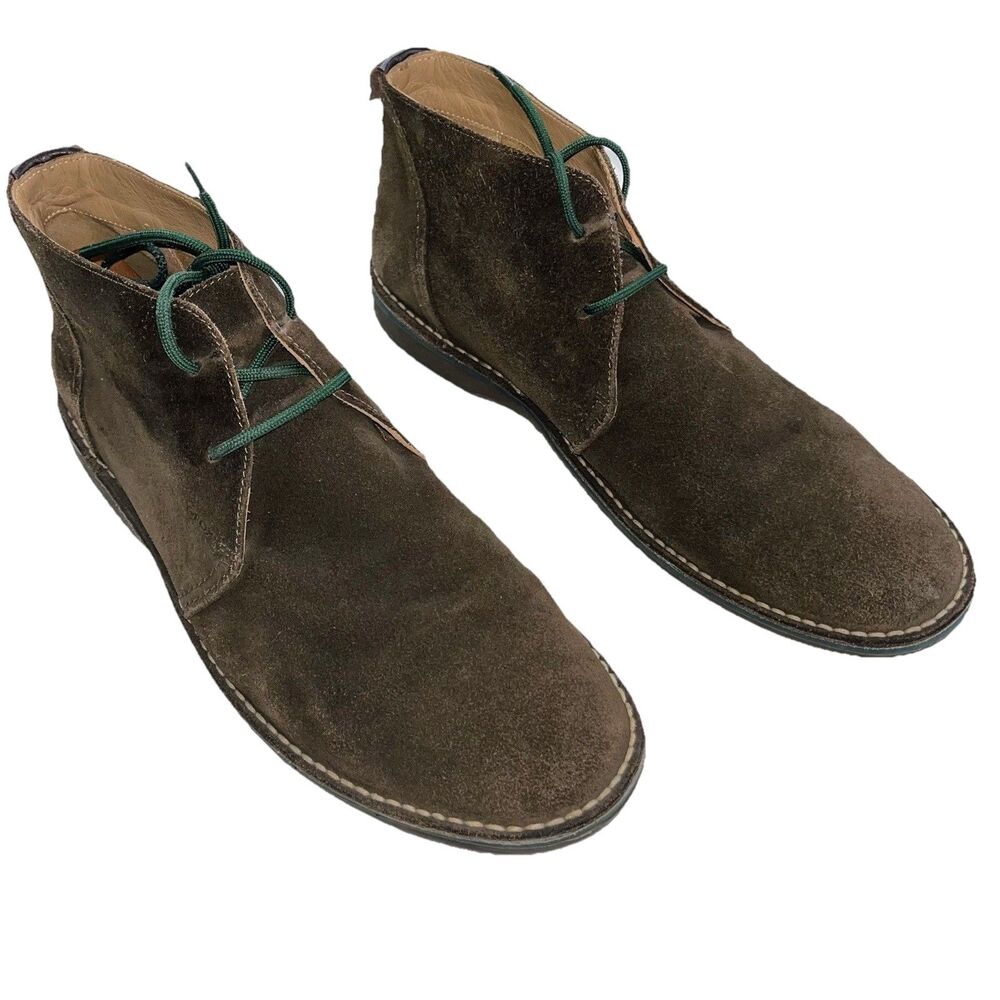 GEOX Men 12 Espresso Suede Chukka Desert Boots Italian Patent Rubber Outsole